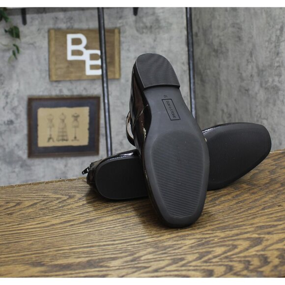 NWT Sun + Stone Womens Cecillee Triple Strap Mary Jane Flats Black Pat 10M - Picture 9 of 11